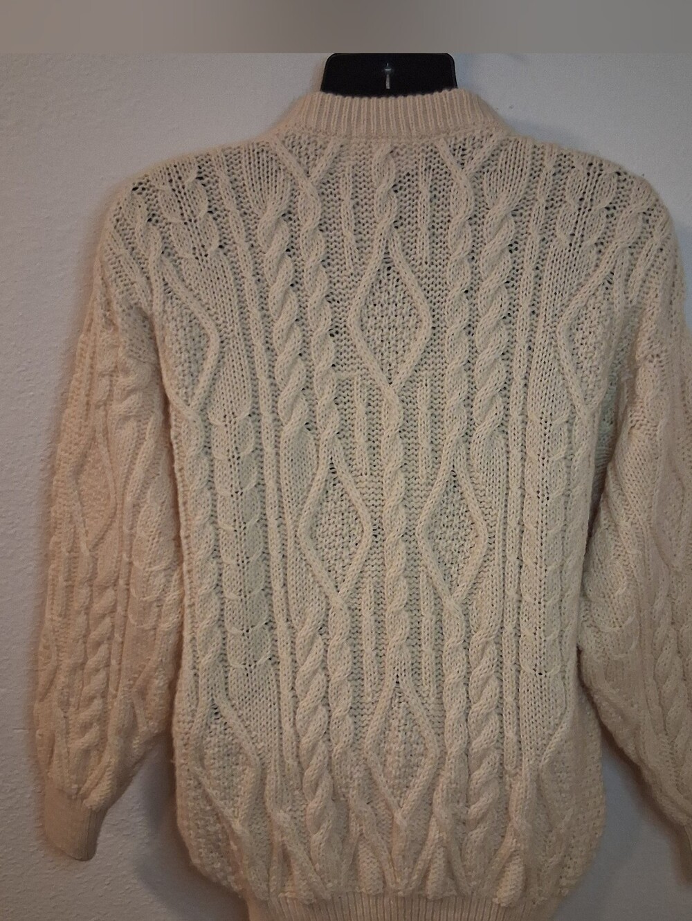 VTG James Pringle Men's Small Wool Sweater Cable Knit Fishermans Aran Scotland - Picture 4 of 10